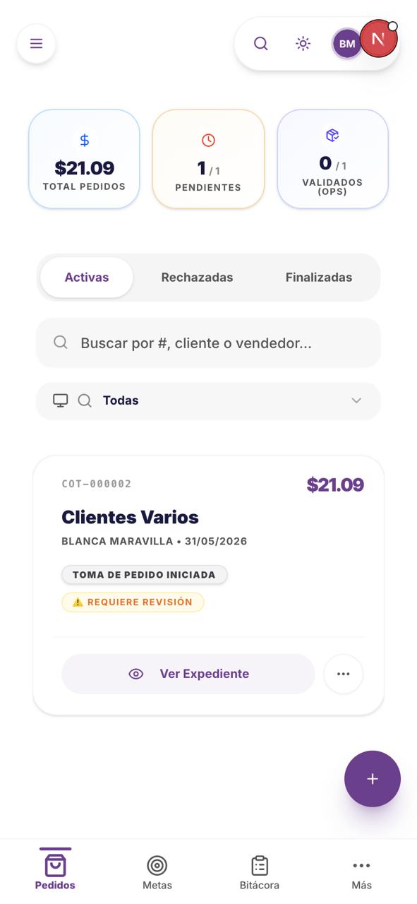 Lista de pedidos activos
